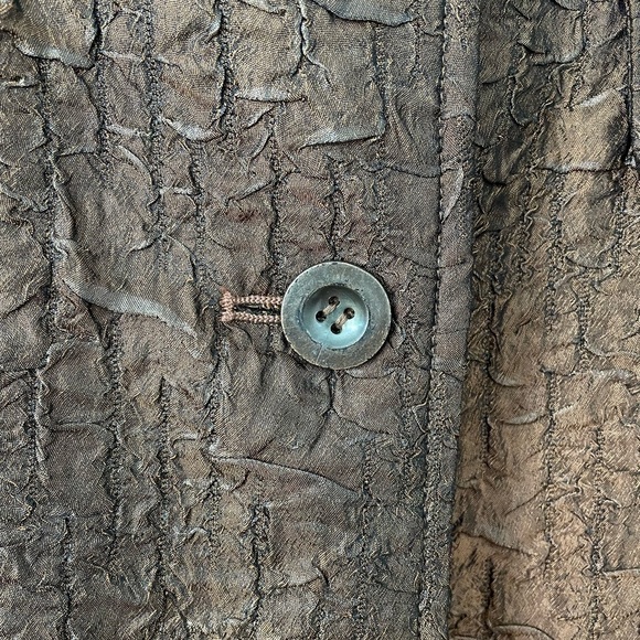 Flair women’s bronze brawn/ Copper , textured Crinkle effect size M long Jacket - Picture 4 of 10